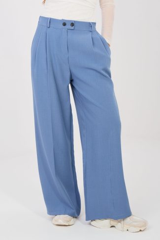Blue Women's Pants in Pants, Trousers, Shorts with Spandex and Polyester