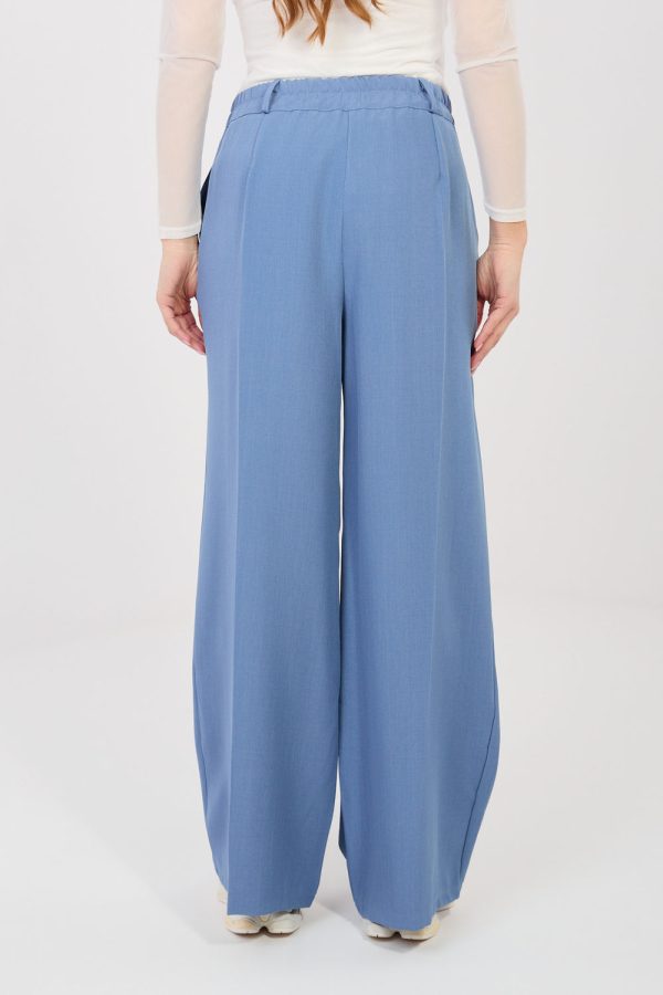 Blue Women's Pants in Pants, Trousers, Shorts with Spandex and Polyester