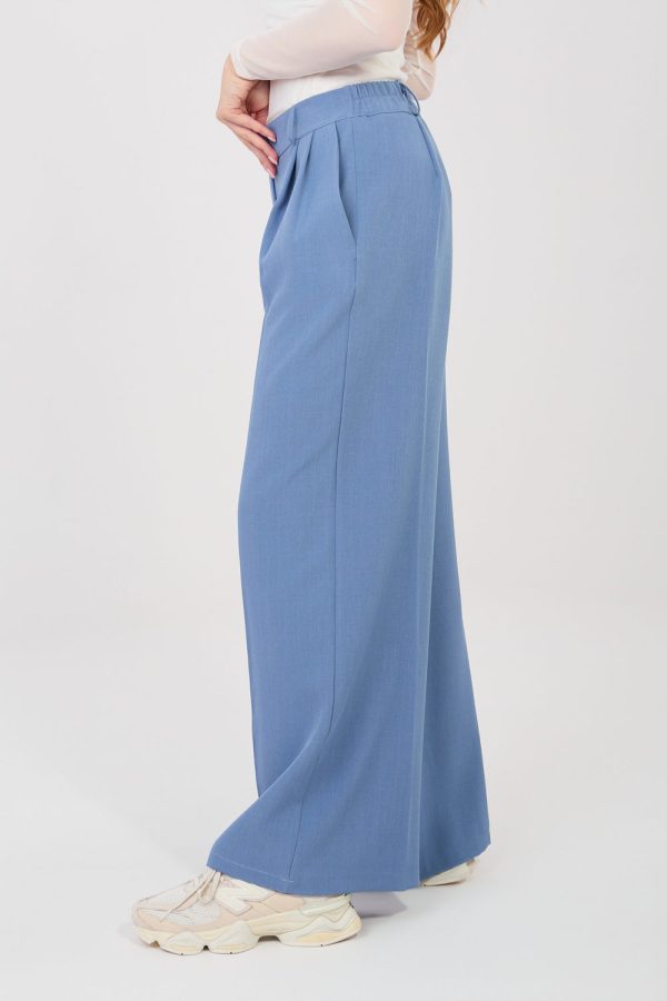 Blue Women's Pants in Pants, Trousers, Shorts with Spandex and Polyester