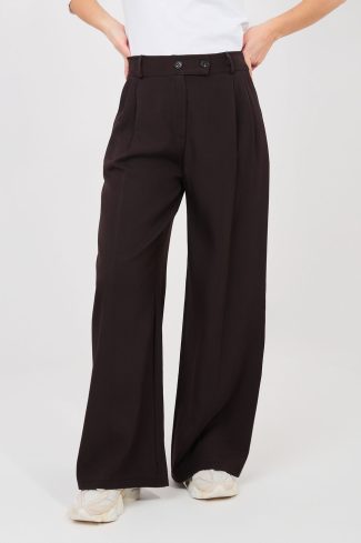 Brown Women Trousers in Pants, Trousers, Shorts with Spandex and Polyester