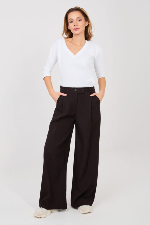 Brown Women Trousers in Pants, Trousers, Shorts with Spandex and Polyester