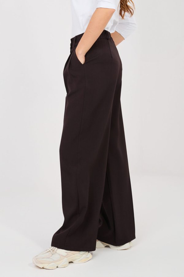 Brown Women Trousers in Pants, Trousers, Shorts with Spandex and Polyester