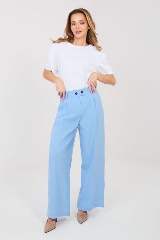 Blue Women's Pants in Pants, Trousers, Shorts with Spandex and Polyester
