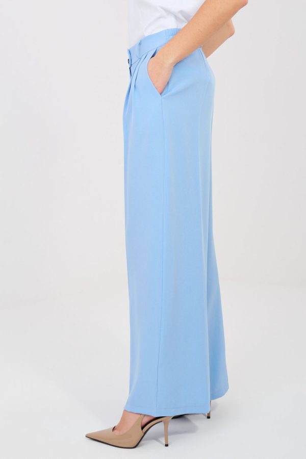 Blue Women's Pants in Pants, Trousers, Shorts with Spandex and Polyester