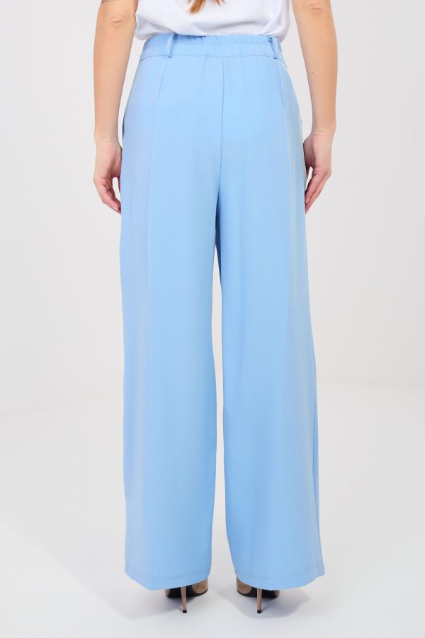 Blue Women's Pants in Pants, Trousers, Shorts with Spandex and Polyester