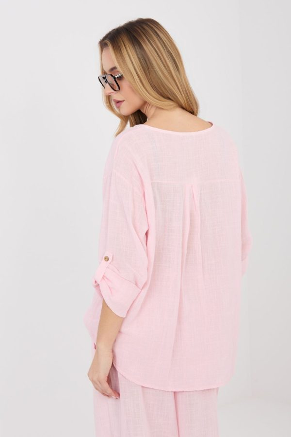 Pink Blouse in Women`s Blouses, Tunics with Cotton