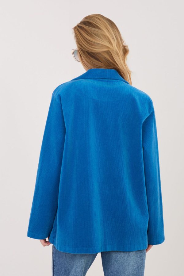 Blue Jacket in Jackets, Vests For Women with Cotton and Spandex