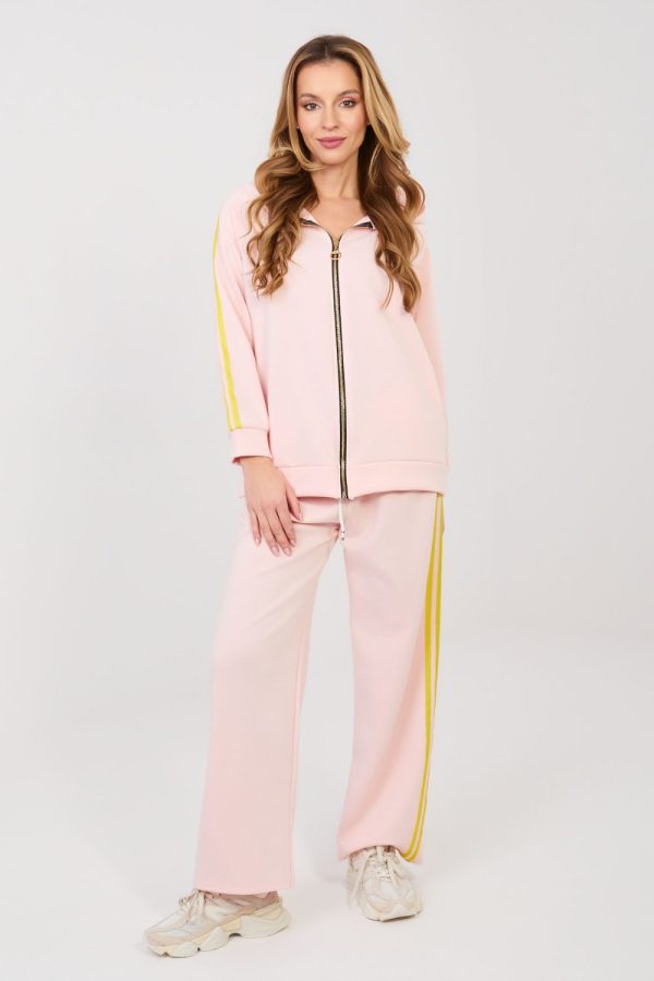 Pink Set in Pants, Trousers, Shorts with Spandex, Polyester and Viscose