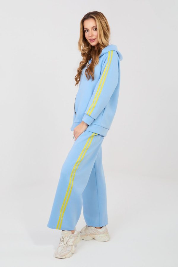 Blue Set in Pants, Trousers, Shorts with Spandex, Polyester and Viscose