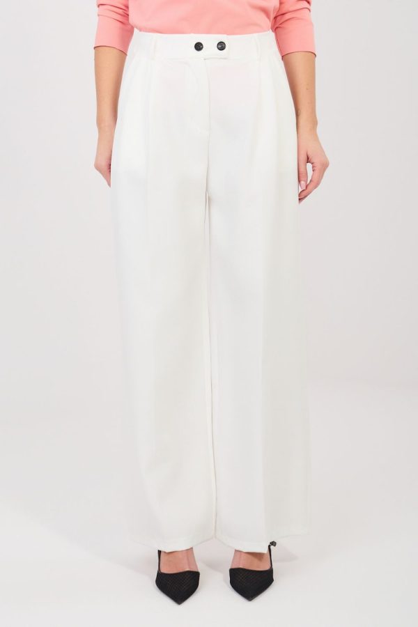 Beige Women Trousers in Pants, Trousers, Shorts with Spandex and Polyester