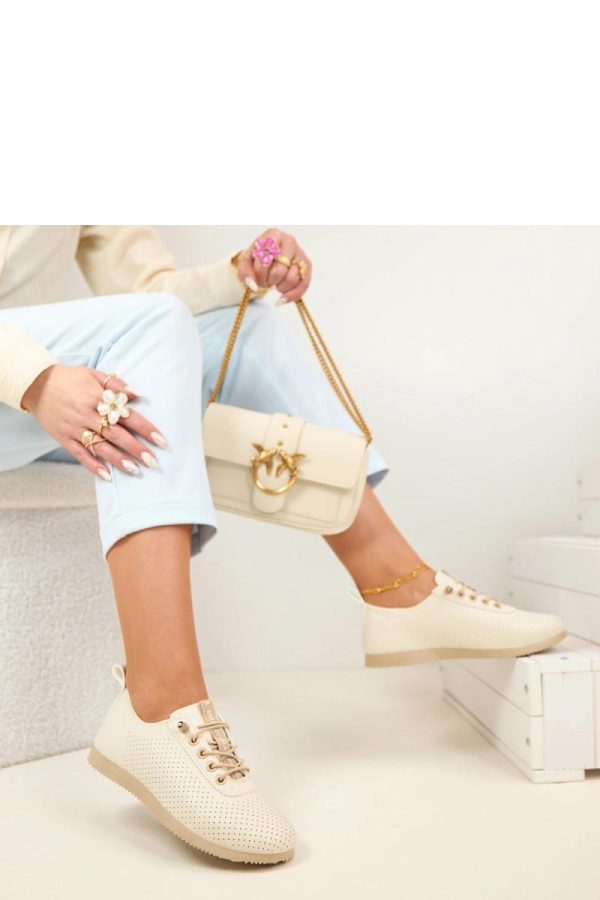Beige Sneakers.Fabric, Footbed and Sole Height