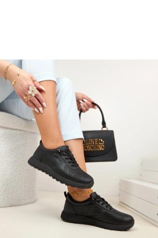 Black Sport Shoes..Fabric, Footbed and Sole Height