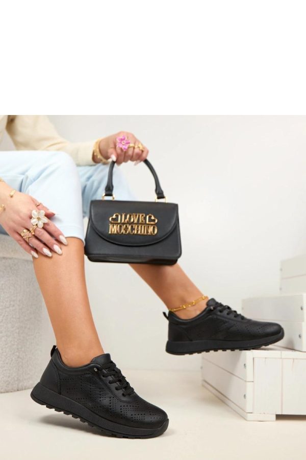 Black Sport Shoes..Fabric, Footbed and Sole Height