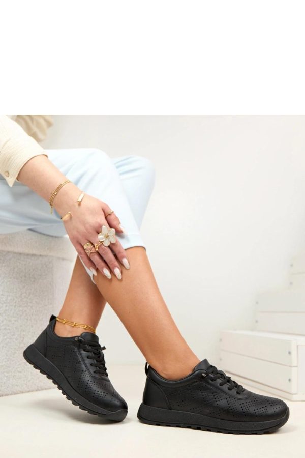 Black Sport Shoes..Fabric, Footbed and Sole Height