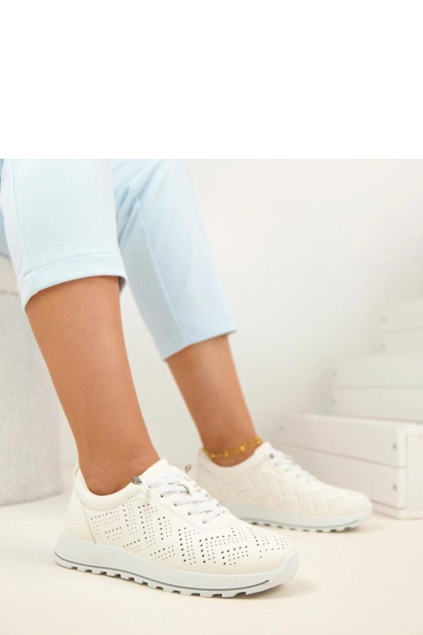 White Sport Shoes..Fabric, Footbed and Sole Height
