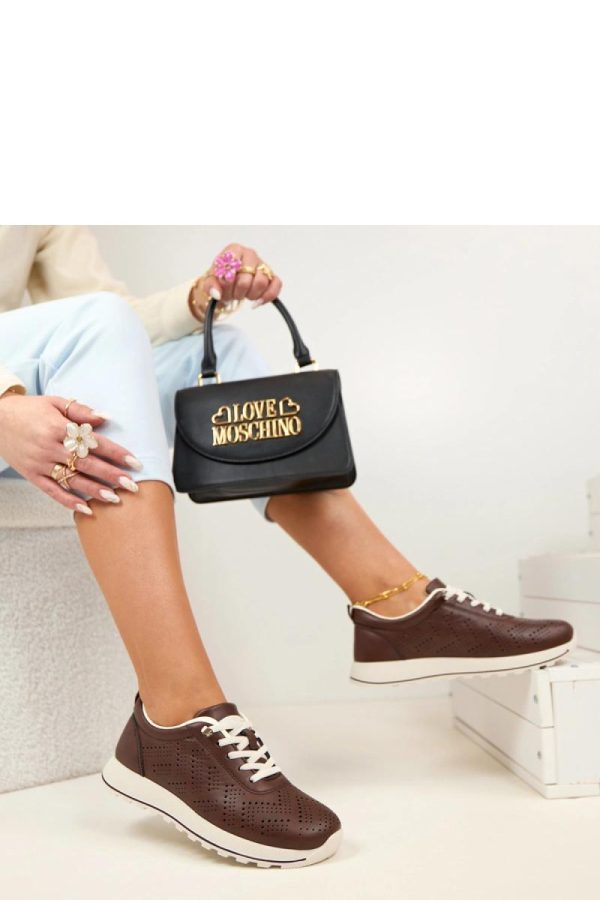 Brown Sport Shoes in Women`s Athletic Shoes, Trainers, Sneakers with Fabric, Footbed and Sole Height