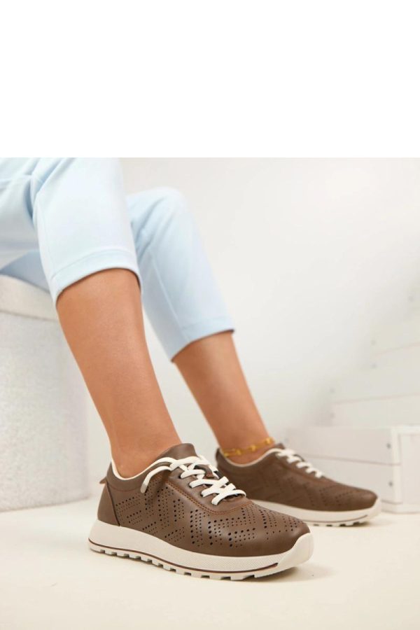 Brown Sport Shoes in Women`s Athletic Shoes, Trainers, Sneakers with Fabric, Footbed and Sole Height