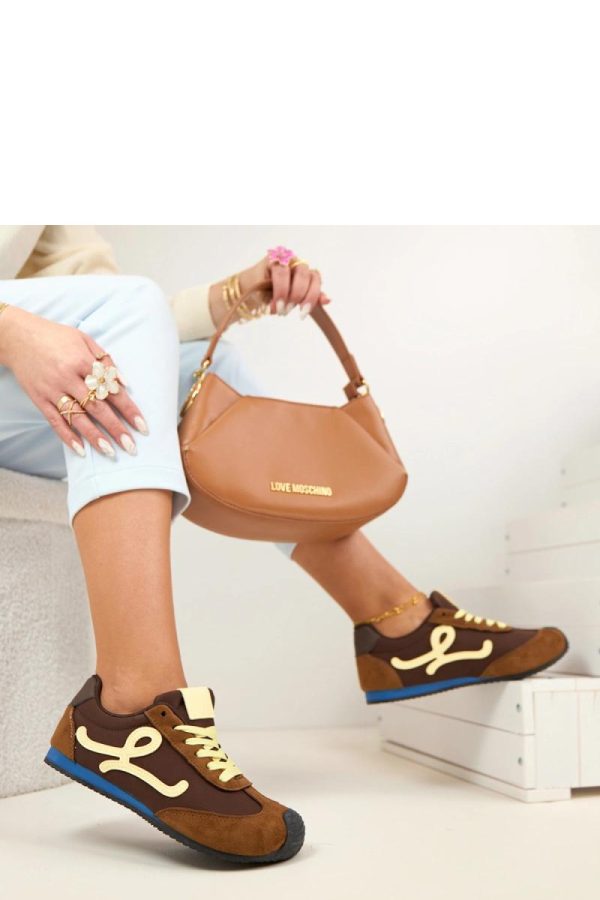 Brown Sport Shoes in Women`s Athletic Shoes, Trainers, Sneakers with Fabric, Footbed and Sole Height