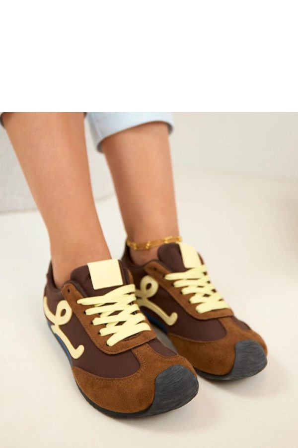 Brown Sport Shoes in Women`s Athletic Shoes, Trainers, Sneakers with Fabric, Footbed and Sole Height