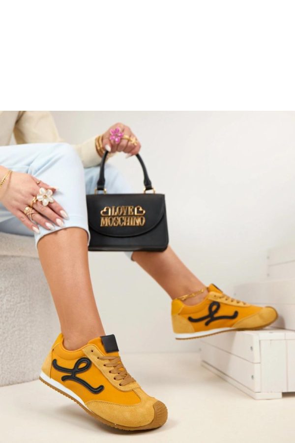 Yellow Sport Shoes in Women`s Athletic Shoes, Trainers, Sneakers with Fabric, Footbed and Sole Height