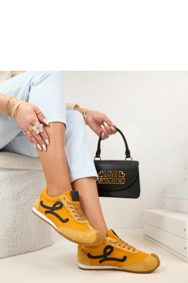 Yellow Sport Shoes in Women`s Athletic Shoes, Trainers, Sneakers with Fabric, Footbed and Sole Height