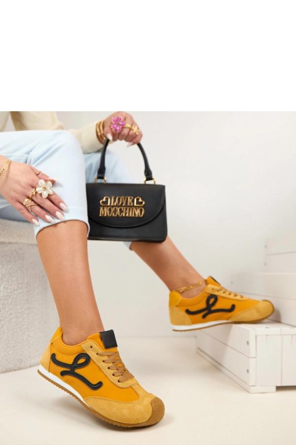 Yellow Sport Shoes in Women`s Athletic Shoes, Trainers, Sneakers with Fabric, Footbed and Sole Height