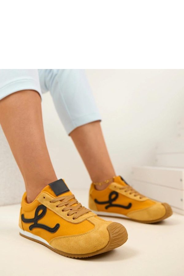 Yellow Sport Shoes in Women`s Athletic Shoes, Trainers, Sneakers with Fabric, Footbed and Sole Height