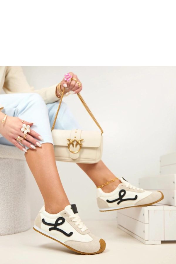 Beige Sport Shoes in Women`s Athletic Shoes, Trainers, Sneakers with Fabric, Footbed and Sole Height