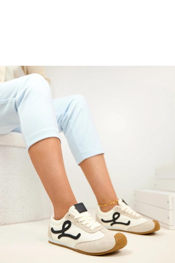 Beige Sport Shoes in Women`s Athletic Shoes, Trainers, Sneakers with Fabric, Footbed and Sole Height