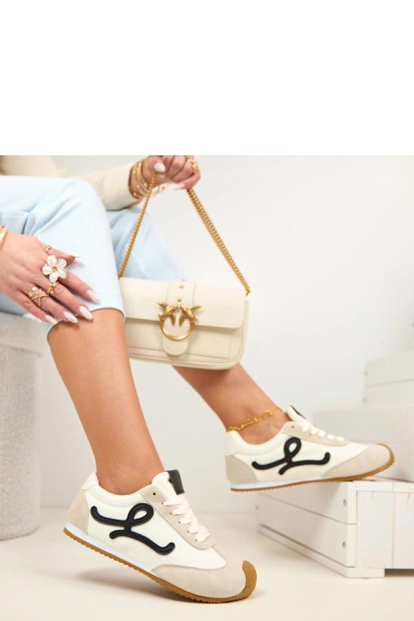 Beige Sport Shoes in Women`s Athletic Shoes, Trainers, Sneakers with Fabric, Footbed and Sole Height