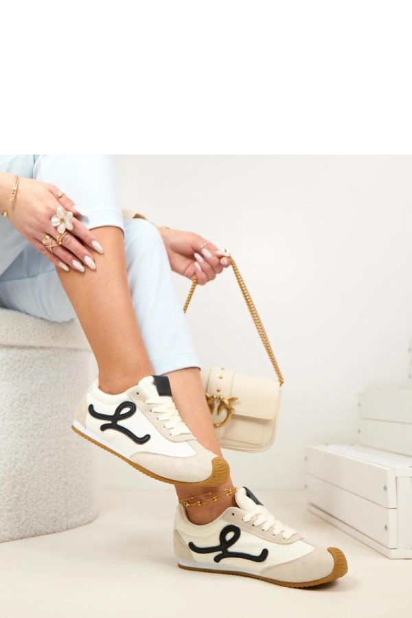 Beige Sport Shoes in Women`s Athletic Shoes, Trainers, Sneakers with Fabric, Footbed and Sole Height