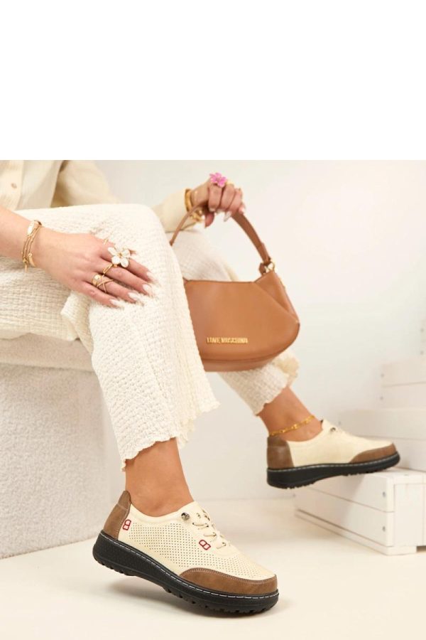 Beige Half Shoes..Fabric, Footbed and Platform Height