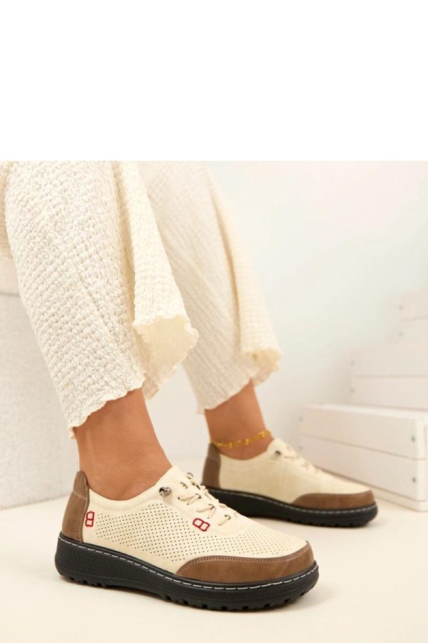 Beige Half Shoes..Fabric, Footbed and Platform Height
