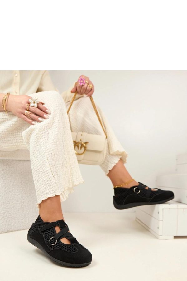 Black Ballet Flats.Fabric and Sole Height