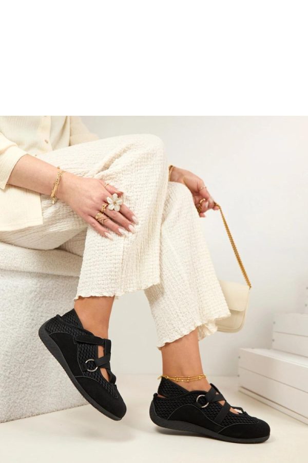 Black Ballet Flats.Fabric and Sole Height