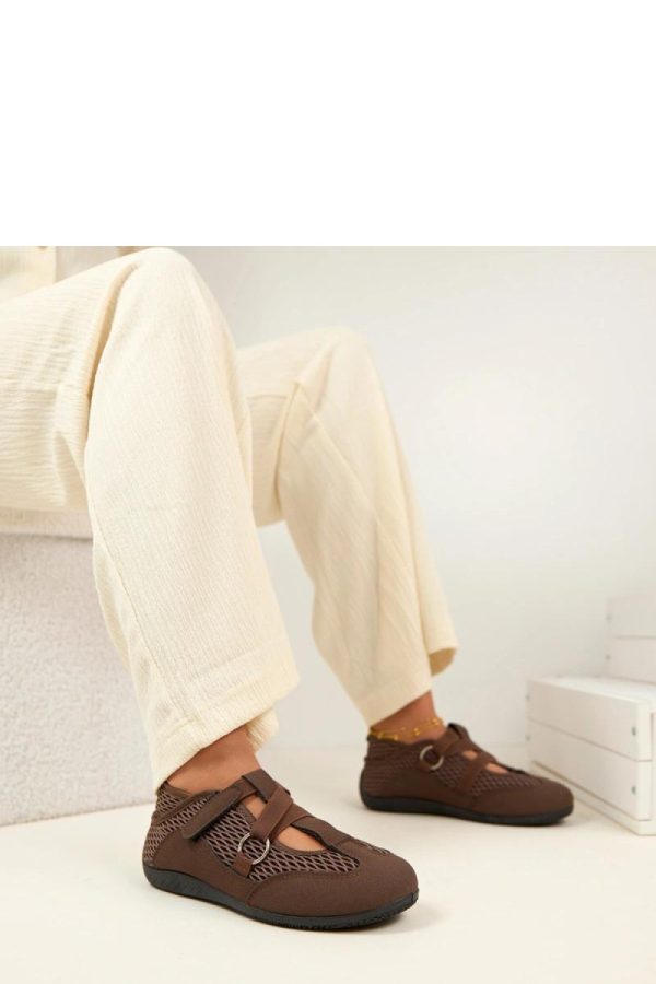 Brown Ballet Flats...Fabric and Sole Height