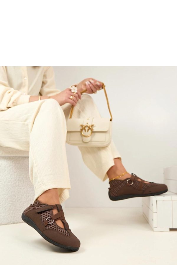 Brown Ballet Flats...Fabric and Sole Height