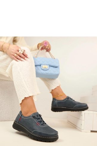Blue Half Shoes...Fabric, Footbed and Platform Height
