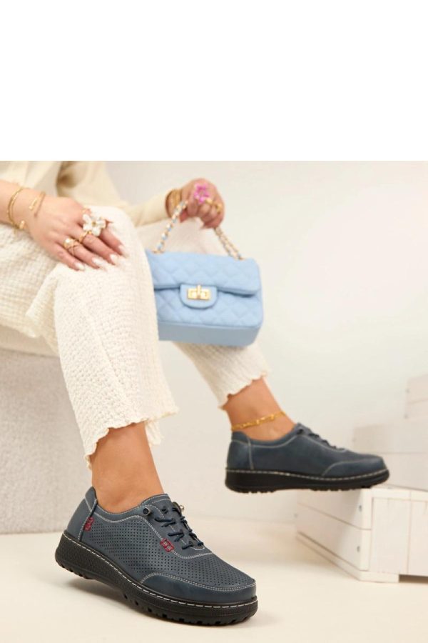 Blue Half Shoes...Fabric, Footbed and Platform Height