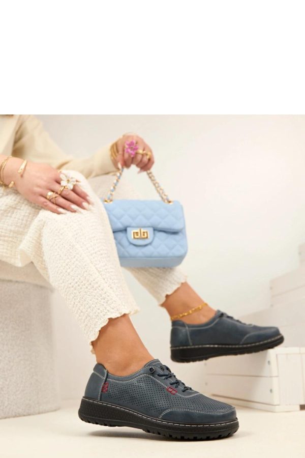 Blue Half Shoes...Fabric, Footbed and Platform Height