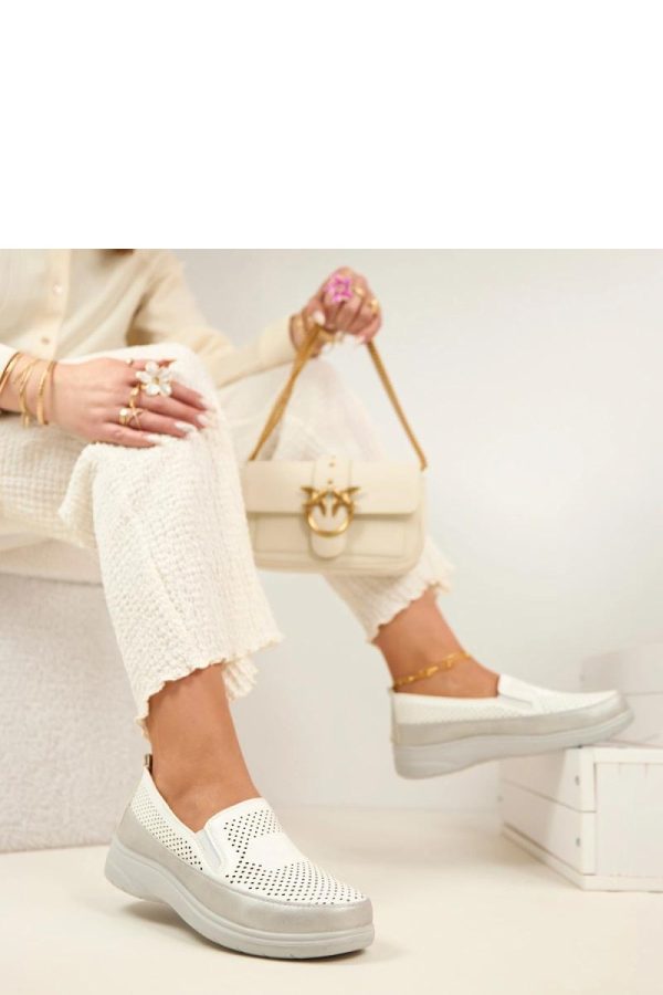 White Half Shoes in Women`s Ankle Boots & Booties with Fabric, Footbed and Platform Height