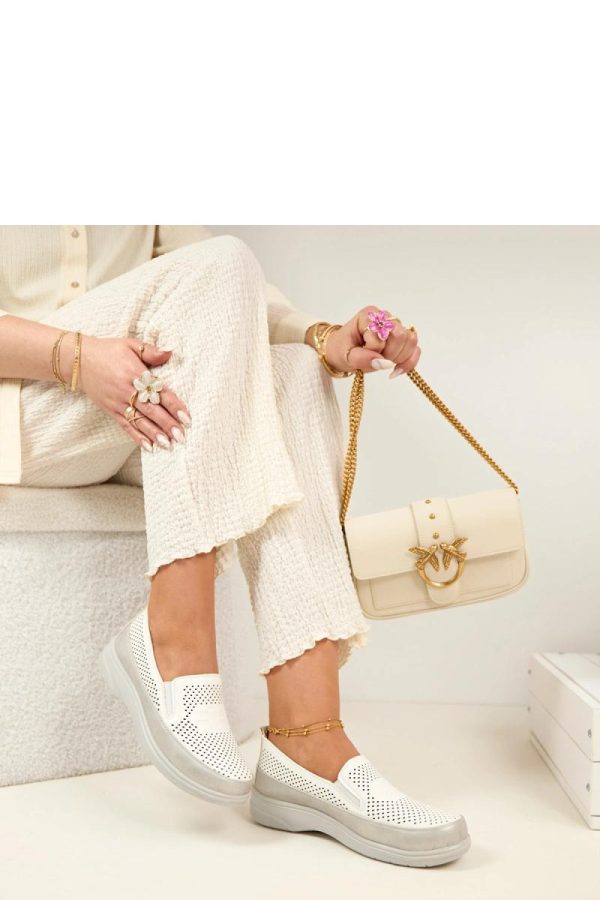 White Half Shoes in Women`s Ankle Boots & Booties with Fabric, Footbed and Platform Height