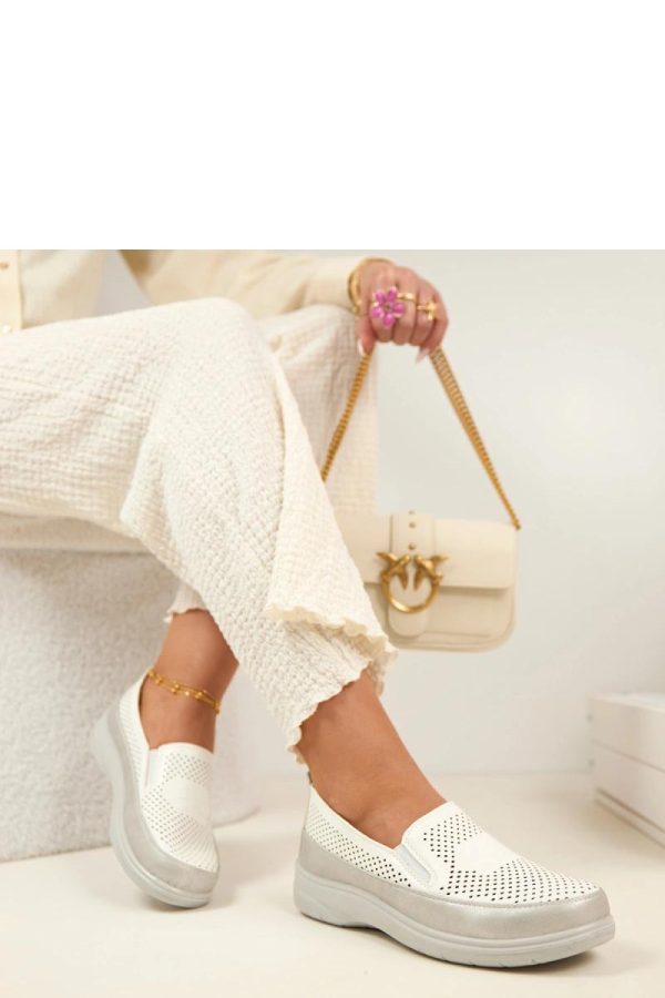 White Half Shoes in Women`s Ankle Boots & Booties with Fabric, Footbed and Platform Height