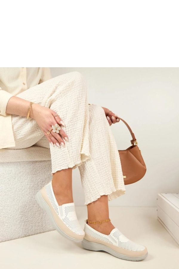 White Half Shoes in Women`s Ankle Boots & Booties with Fabric, Footbed and Platform Height