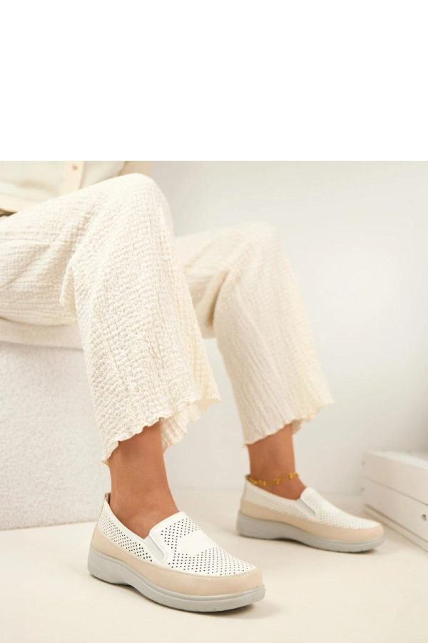 White Half Shoes in Women`s Ankle Boots & Booties with Fabric, Footbed and Platform Height