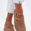 1117974.jpg Beige Half Shoes in Women`s Ankle Boots & Booties with Fabric, Footbed and Upper Height