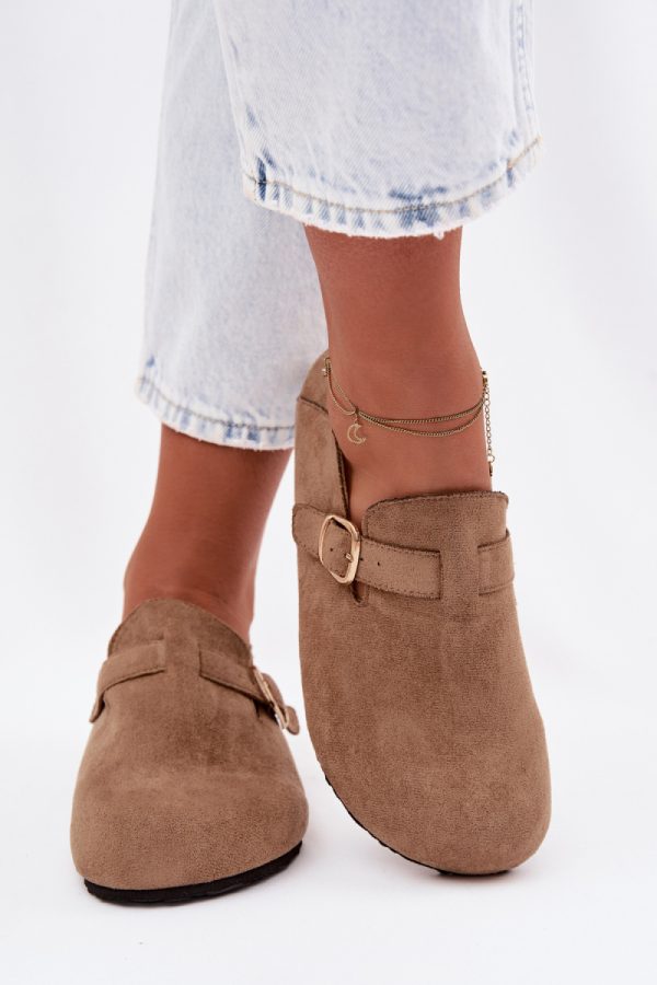 Beige Half Shoes in Women`s Ankle Boots & Booties with Fabric, Footbed and Upper Height