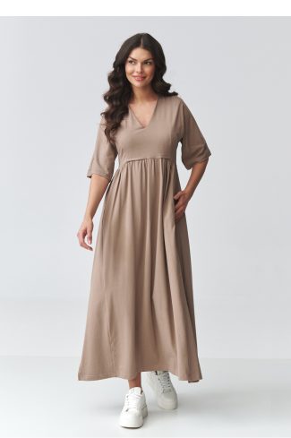 Brown Daydress in Day Dresses with Cotton and Spandex