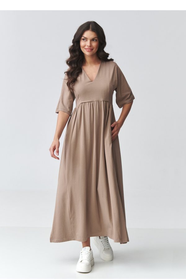 Brown Daydress in Day Dresses with Cotton and Spandex