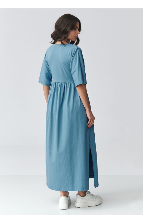 Blue Daydress in Day Dresses with Cotton and Spandex